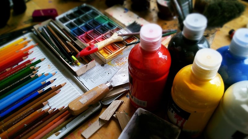 Artistic painting combining traditional and modern elements